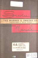 Warner & Swasey-Warner & Swasey 4A SaddleTurret Lathe, M-3350 & M-3580, Service and Parts Manual-4-A-4A-01